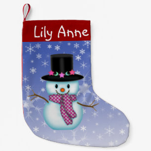 Petite Chaussette De Noël Joli Snowman Noël Stocking Personnalisé