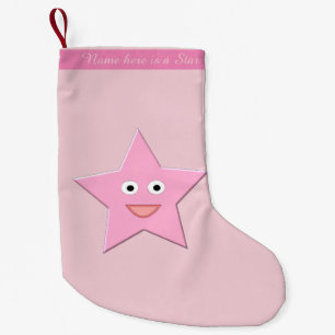 Petite Chaussette De Noël Joli stylo rose Star personnalisé