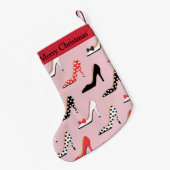 Petite Chaussette De Noël Joli talons rose (Dos (Accrochage))