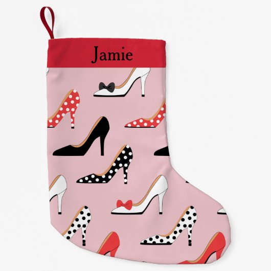 Petite Chaussette De Noël Joli talons rose (Devant)
