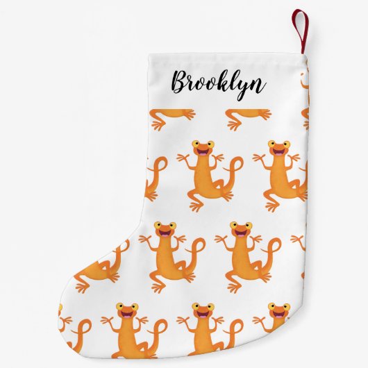 Petite Chaussette De Noël Joli triton orangé joyeux (Dos)