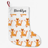 Petite Chaussette De Noël Joli triton orangé joyeux (Devant)