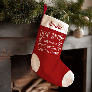 Petite Chaussette De Noël Jolie calligraphie rustique drôle