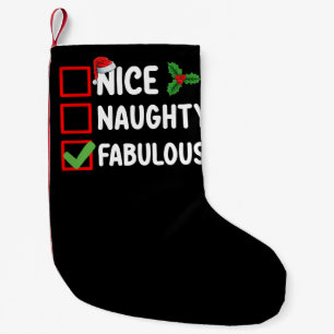 Petite Chaussette De Noël Jolie Mauvais Fabuleux Drôle Père Noël Liste de No