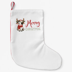 Petite Chaussette De Noël Jolie vache de Noël mignonne