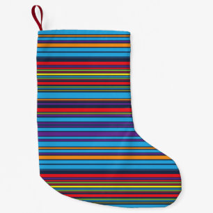 Petite Chaussette De Noël Jolies rayures bleu violet