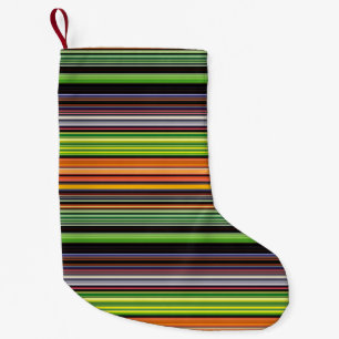 Petite Chaussette De Noël Jolies rayures noires colorées