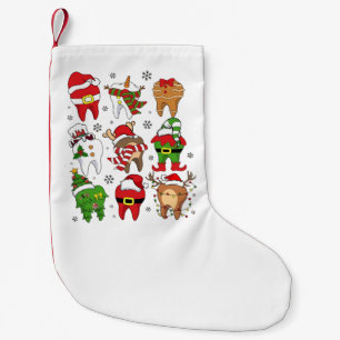 Petite Chaussette De Noël Jolis personnages de dent de Noël dentaire de Noël