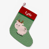 Petite Chaussette De Noël Jolly Pet Pig Stockage personnalisé (Devant (Accrochage))