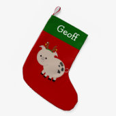 Petite Chaussette De Noël Jolly Reindeer Potté Animaux de Compagnie Pig Stoc (Devant (Accrochage))