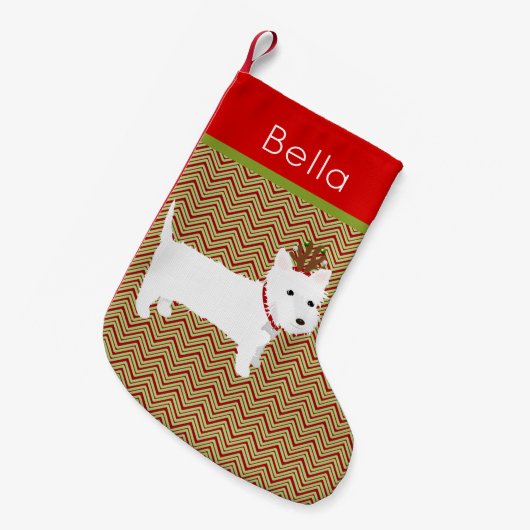 Petite Chaussette De Noël Jolly West Highland Terrier (Devant (Accrochage))