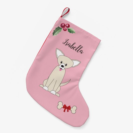 Petite Chaussette De Noël Jote Chihuahua Chien Monogramme (Devant (Accrochage))