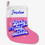 Petite Chaussette De Noël Jouer bébé, c’est froid en hiver (Devant)