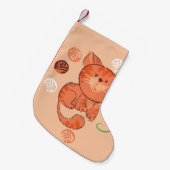 Petite Chaussette De Noël Jouet rouge enfant chat sans couture motif (Devant (Accrochage))