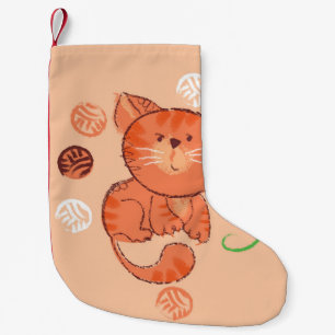 Petite Chaussette De Noël Jouet rouge enfant chat sans couture motif
