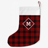 Petite Chaussette De Noël Jour férié initial rouge + noir (Dos)