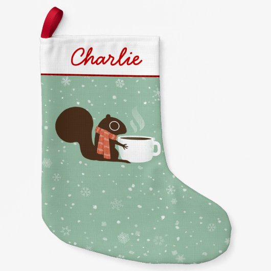 Petite Chaussette De Noël Jours fériés d'hiver de l'autruche de café (Devant)