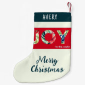 Petite Chaussette De Noël Joy To The World Festive Modern (Dos)