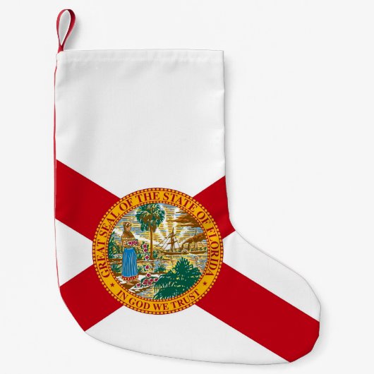 Petite Chaussette De Noël Joyaux de Noël avec Drapeau de Floride, USA (Devant)
