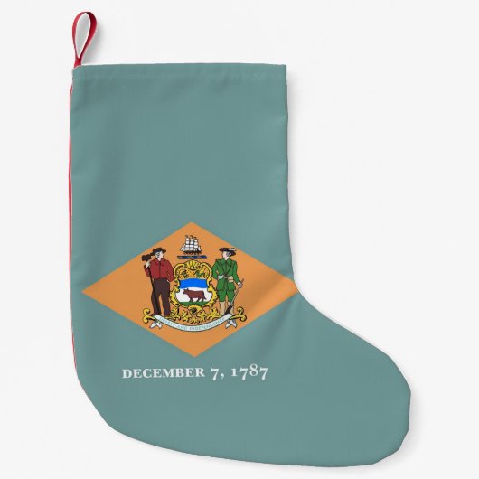 Petite Chaussette De Noël Joyaux de Noël avec Drapeau du Delaware, USA (Devant)