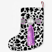 Petite Chaussette De Noël Joyaux Posters de animaux de Faux noir et blancPur (Dos)