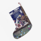 Petite Chaussette De Noël Joyeuse ferme amusant Noël Stocking (Dos (Accrochage))