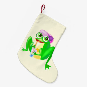 Petite Chaussette De Noël Joyeuse grenouille Noël Stocking
