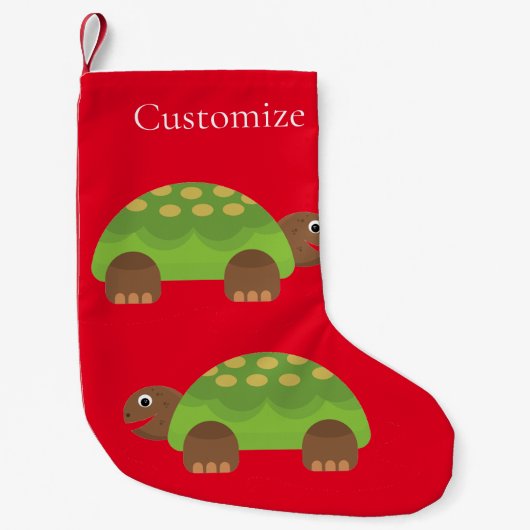 Petite Chaussette De Noël Joyeuse tortue souriante Thunder_Cove (Devant)