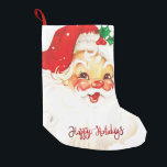 Petite Chaussette De Noël Joyeuses fêtes, Santa Claus Retro<br><div class="desc">Joyeuses fêtes,  Père Noël</div>