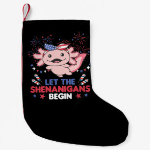 Petite Chaussette De Noël Joyeux 4ème mignonne Axolotl avec Fireworks Americ