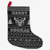 Petite Chaussette De Noël Joyeux 666mas Goth Motif de Noël Éffrayant (Devant)