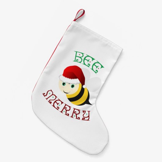 Petite Chaussette De Noël Joyeux abeilles (Devant (Accrochage))