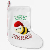 Petite Chaussette De Noël Joyeux abeilles (Devant)