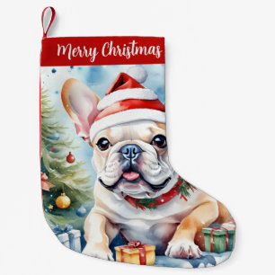 Petite Chaussette De Noël Joyeux Casquette de Noël Festive French Bulldog -