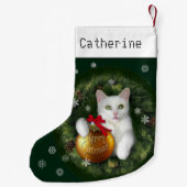 Petite Chaussette De Noël Joyeux Catmas avec (ou sans votre nom) (Dos)