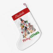 Petite Chaussette De Noël Joyeux Catmus personnalisé Funny Chat Noël (Dos (Accrochage))
