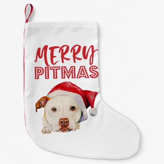 Petite Chaussette De Noël Joyeux chien mignon de Terrier de pitbull de (Devant)