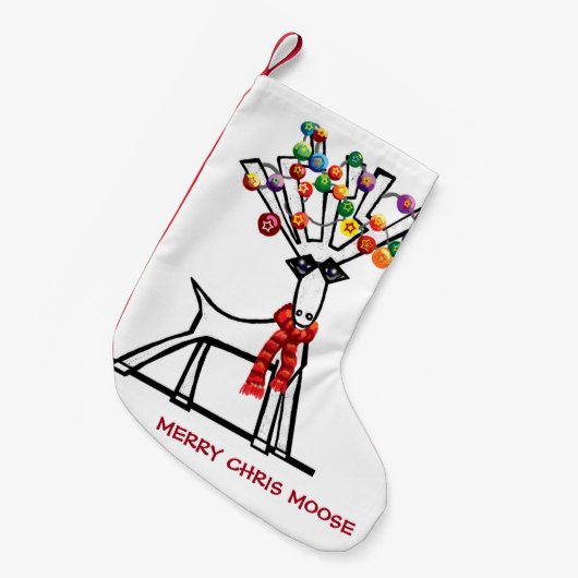 Petite Chaussette De Noël Joyeux Chris Moose (Devant (Accrochage))