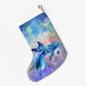 Petite Chaussette De Noël Joyeux couple dauphin Noël Stocker (Dos (Accrochage))