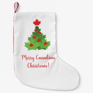 Petite Chaussette De Noël Joyeux drapeau canadien feuille d'érable Noël