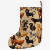 Petite Chaussette De Noël Joyeux et brillant Dachshund (Dos)