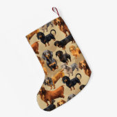 Petite Chaussette De Noël Joyeux et brillant Dachshund (Dos (Accrochage))