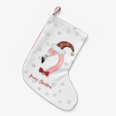 Petite Chaussette De Noël Joyeux Flamant rose de Noël Père Noël moderne Noël (Devant (Accrochage))