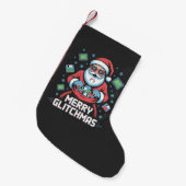 Petite Chaussette De Noël Joyeux Glitchmas Codage Programmeur Santa Noël (Devant (Accrochage))