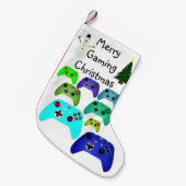 Petite Chaussette De Noël Joyeux Jeu de Noël bleu/vert (Devant (Accrochage))