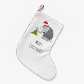 Petite Chaussette De Noël Joyeux Noël Arbre mignon Mammoth Santa Hat (Devant (Accrochage))