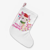 Petite Chaussette De Noël joyeux Noël axolotl père Noël (Devant (Accrochage))