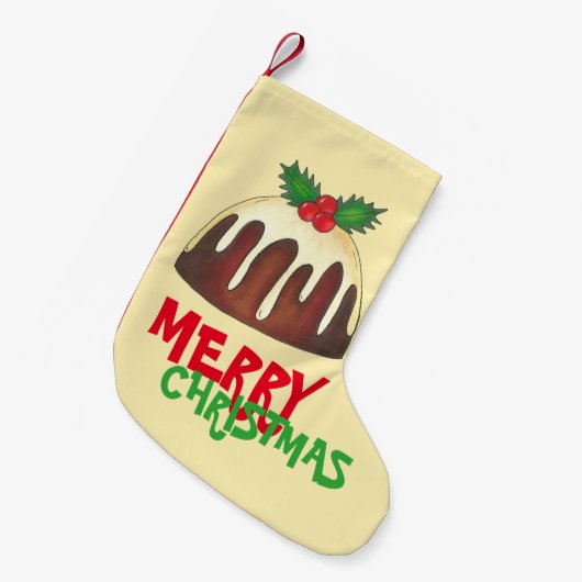 Petite Chaussette De Noël Joyeux Noël British Sugar Plum Pudding (Devant (Accrochage))