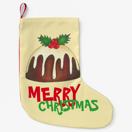 Petite Chaussette De Noël Joyeux Noël British Sugar Plum Pudding (Devant)
