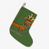 Petite Chaussette De Noël Joyeux Noël Dachshund (Devant (Accrochage))
